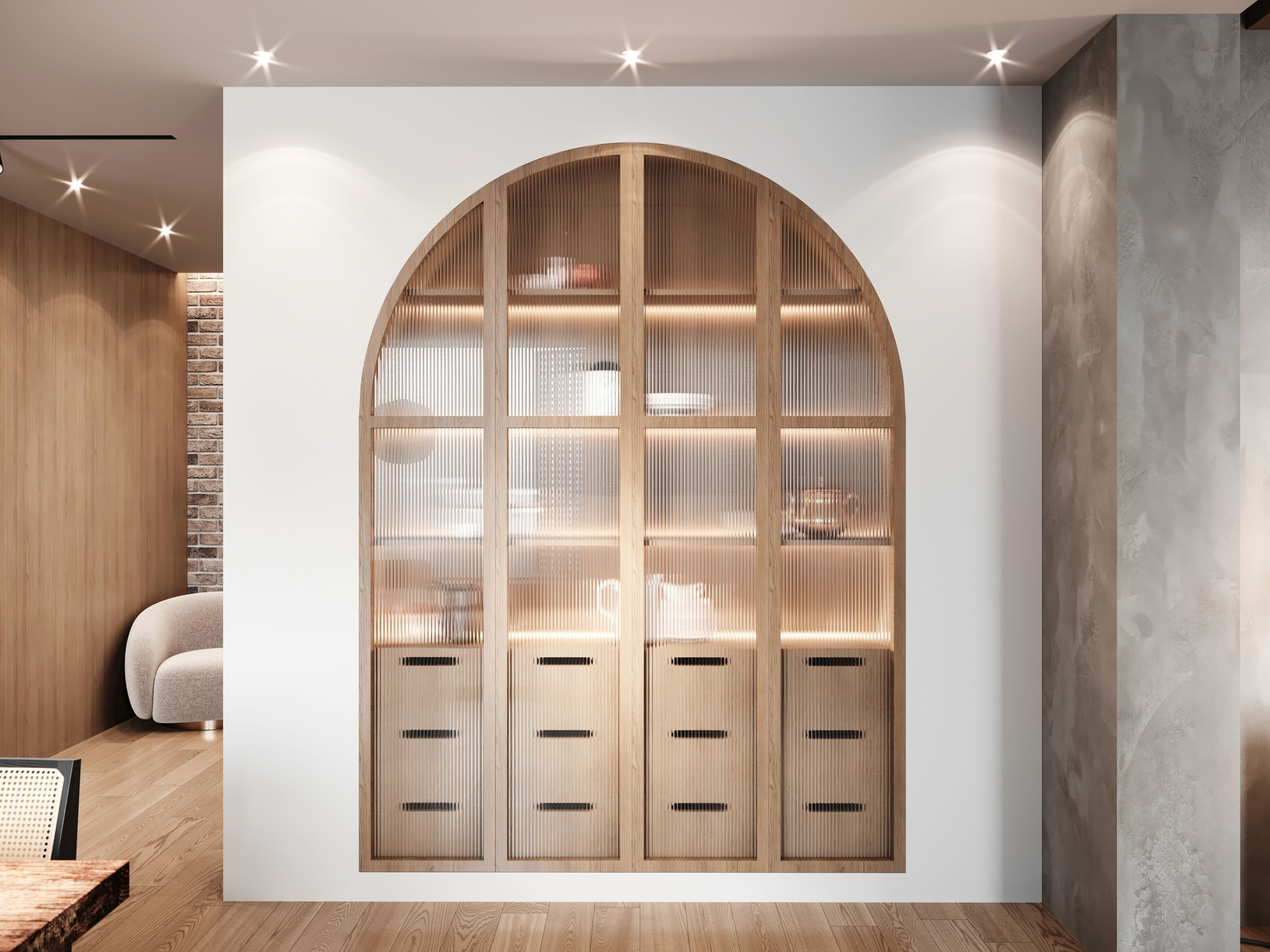 Boho cabinet in modern apartment